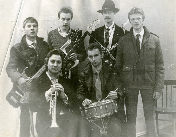 В подвале Радиоинститута с трубачом Анатолием Петровым, 1984