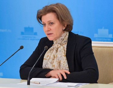 Russia's Chief State Sanitary Physician Popova gives press briefing in Moscow