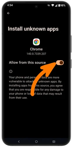 Change security settings